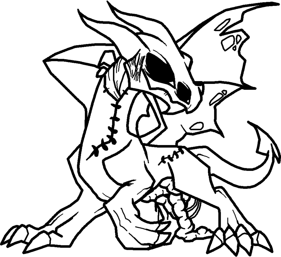 Zombie Dragon Lineart by Xbox-DS-Gameboy on deviantART