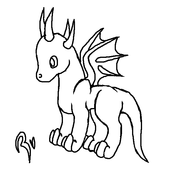 Free Chibi Dragon line art by Razzur on deviantART
