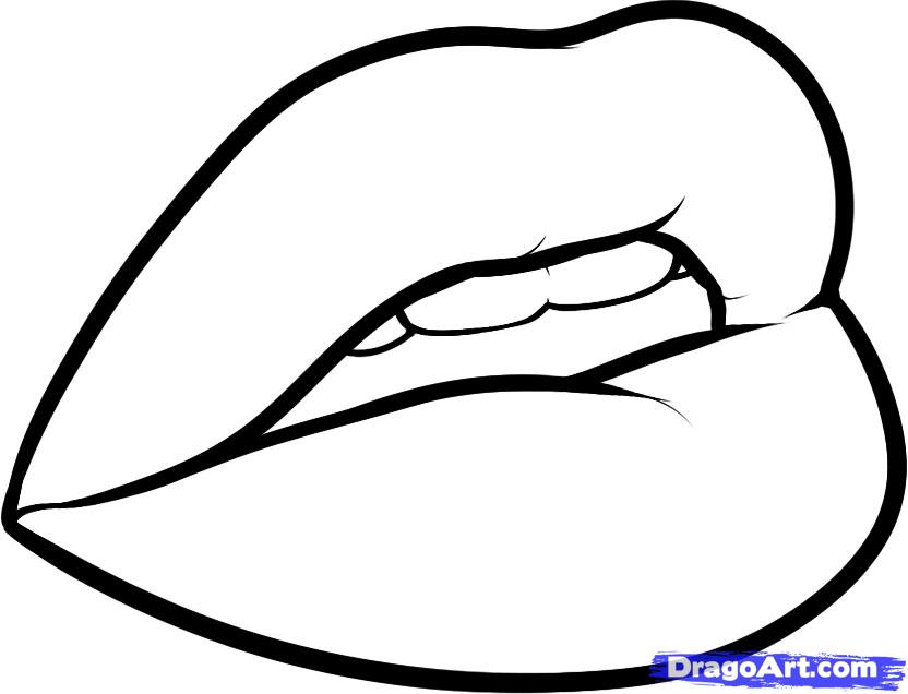 draw lip Colouring Pages
