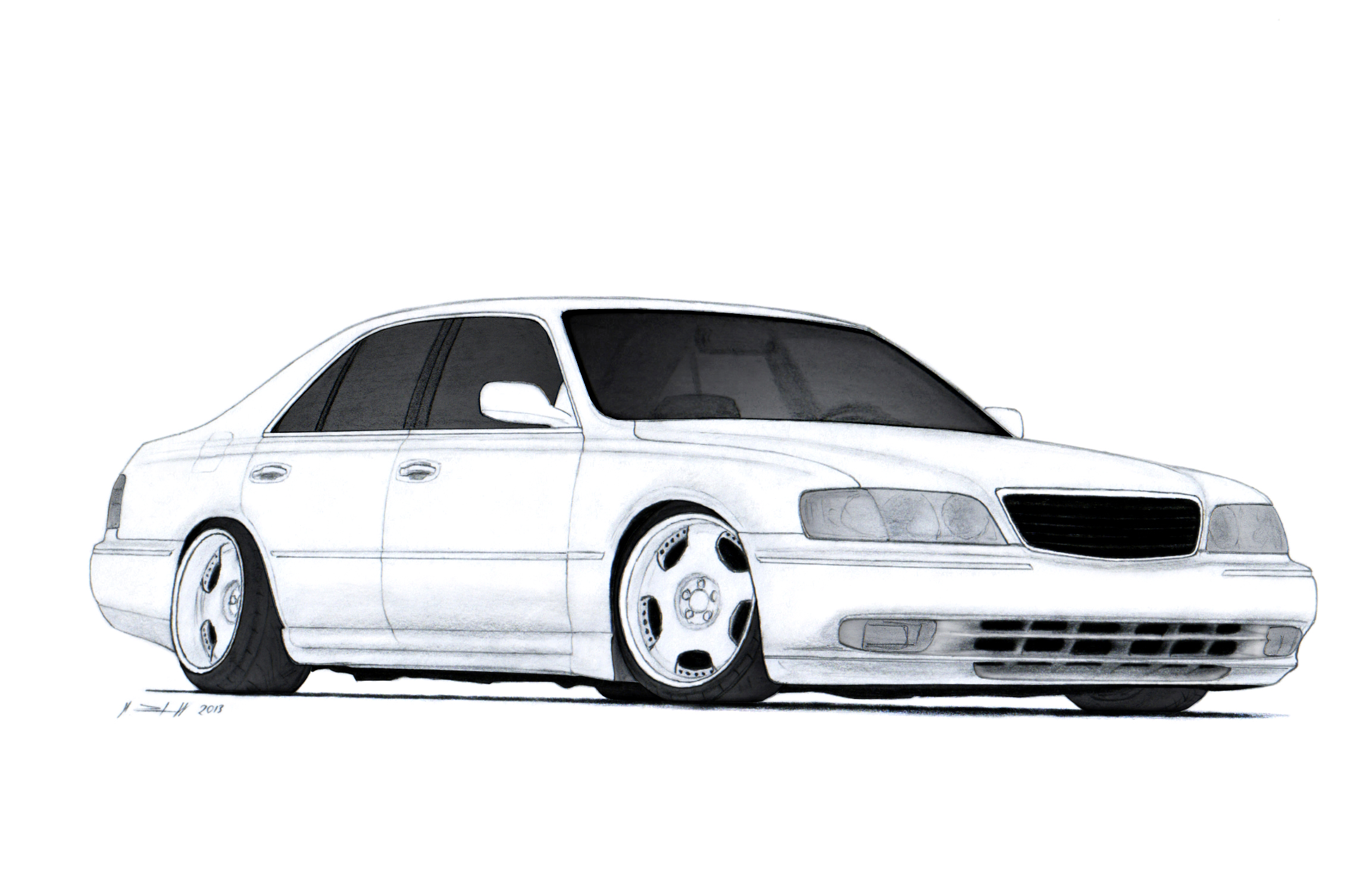 Infiniti Q45 Y33 Vip Style Car Drawing by Vertualissimo on DeviantArt