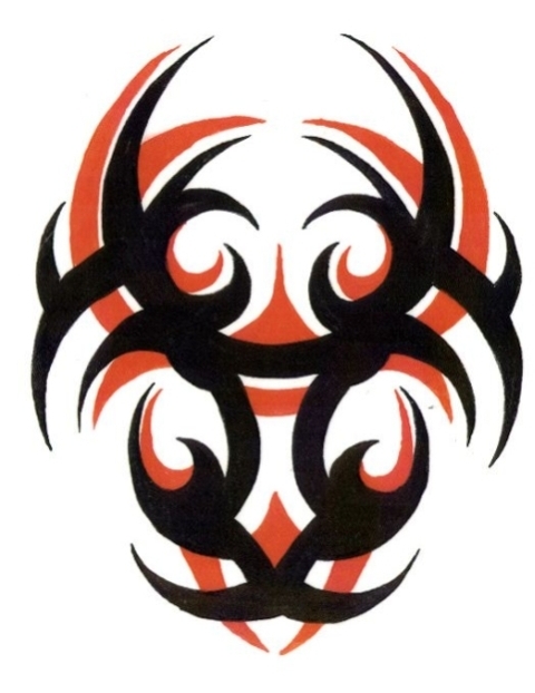Black And Red Tribal Design Resembling A Dragon Head Tattoo ...