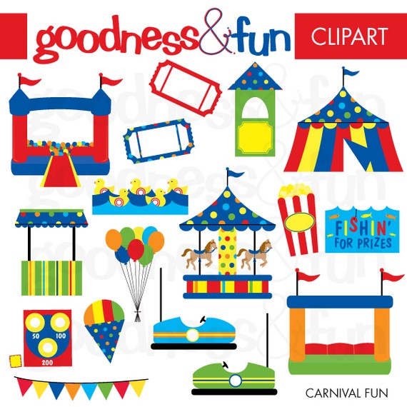 Buy 2 Get 1 FREE Carnival Fun Clipart Digital by goodnessandfun