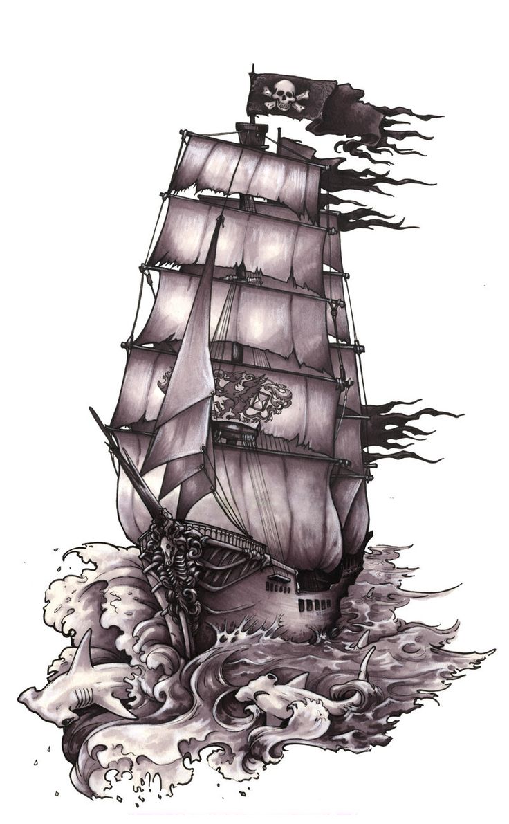Pirate Ship Tattoos on Pinterest | Ship Tattoos, Nautical Tattoos ...