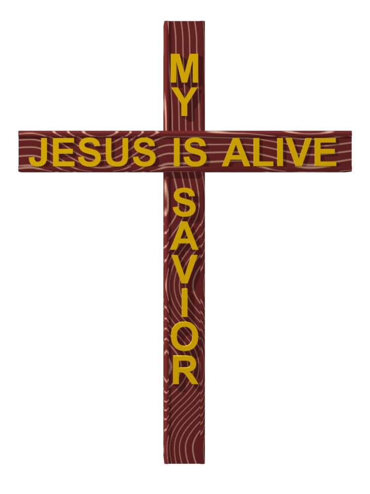 Cross, Jesus is Alive "4" Trendy Bible Educational Clip Art