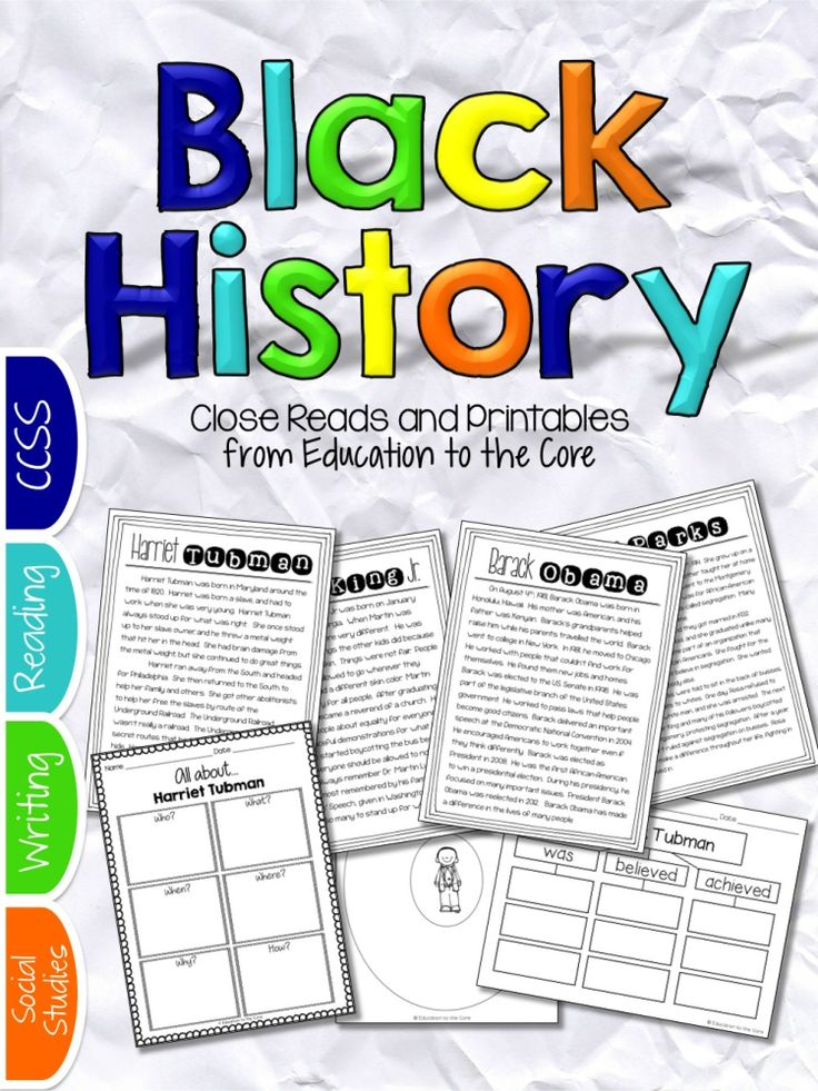 Black History Close Read Unit and Printables