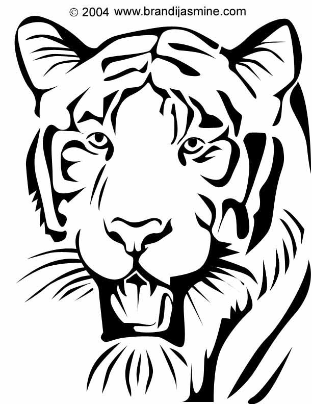 Tiger Face Stencil Cliparts co