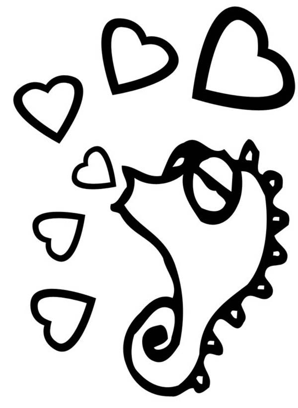This Seahorse is in Love Coloring Page | Kids Play Color