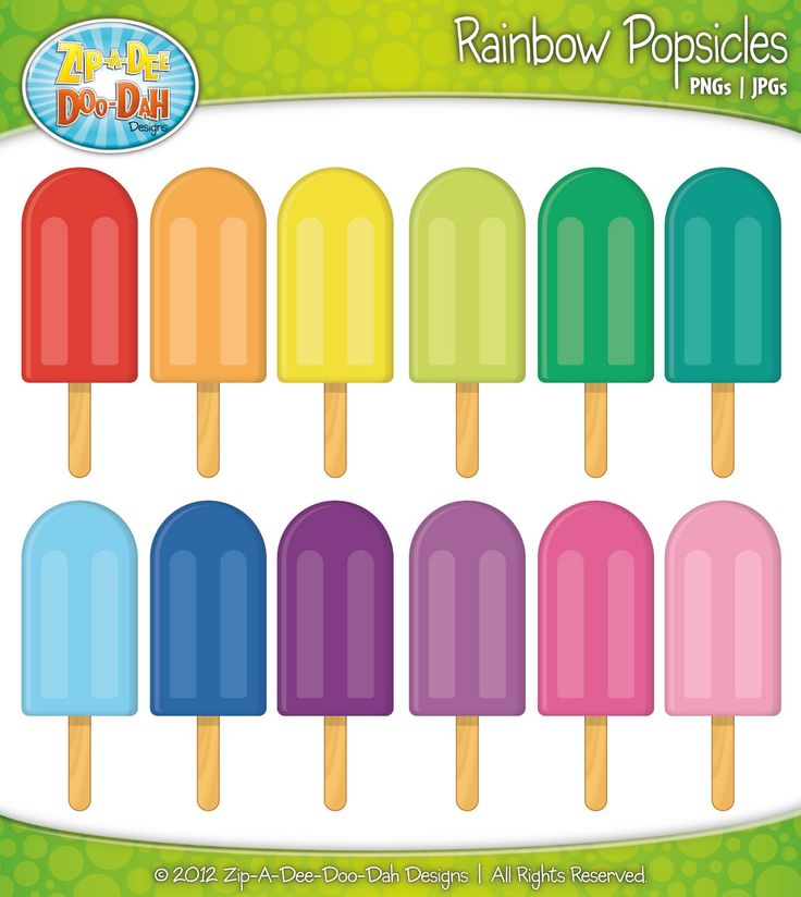Rainbow Popsicles Clipart - Over 12 Graphics