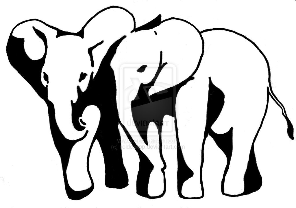 African Elephant Line Drawing Images & Pictures - Becuo