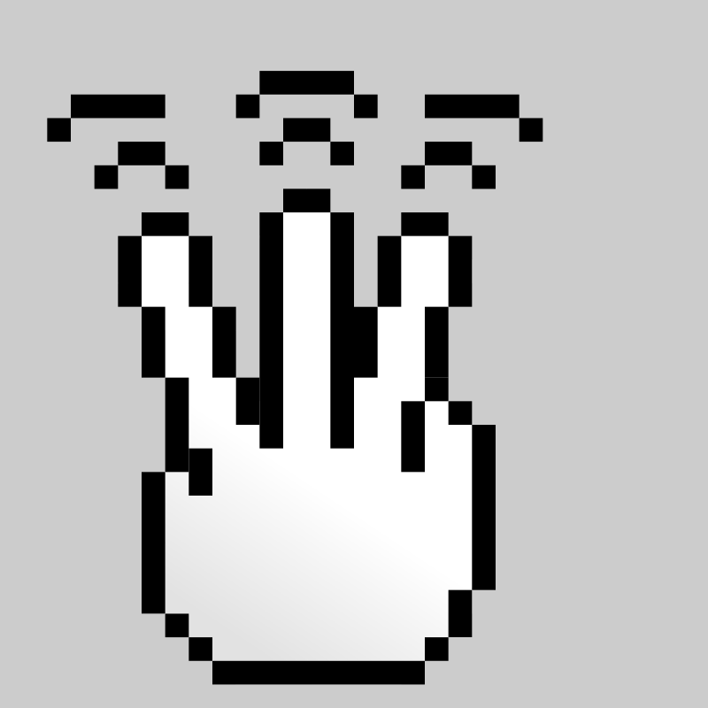 Clipart - MultiTouch-Interface Pixel-theme 3-fingers-Double-Tap