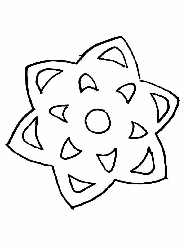 Star Shaped Snowflake on Winter Coloring Page | Kids Play Color