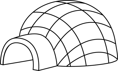 Black and White Igloo Clip Art - Black and White Igloo Image