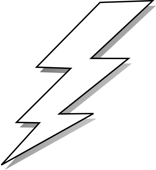 Black And White Lightning Bolt clip art - vector clip art online ...