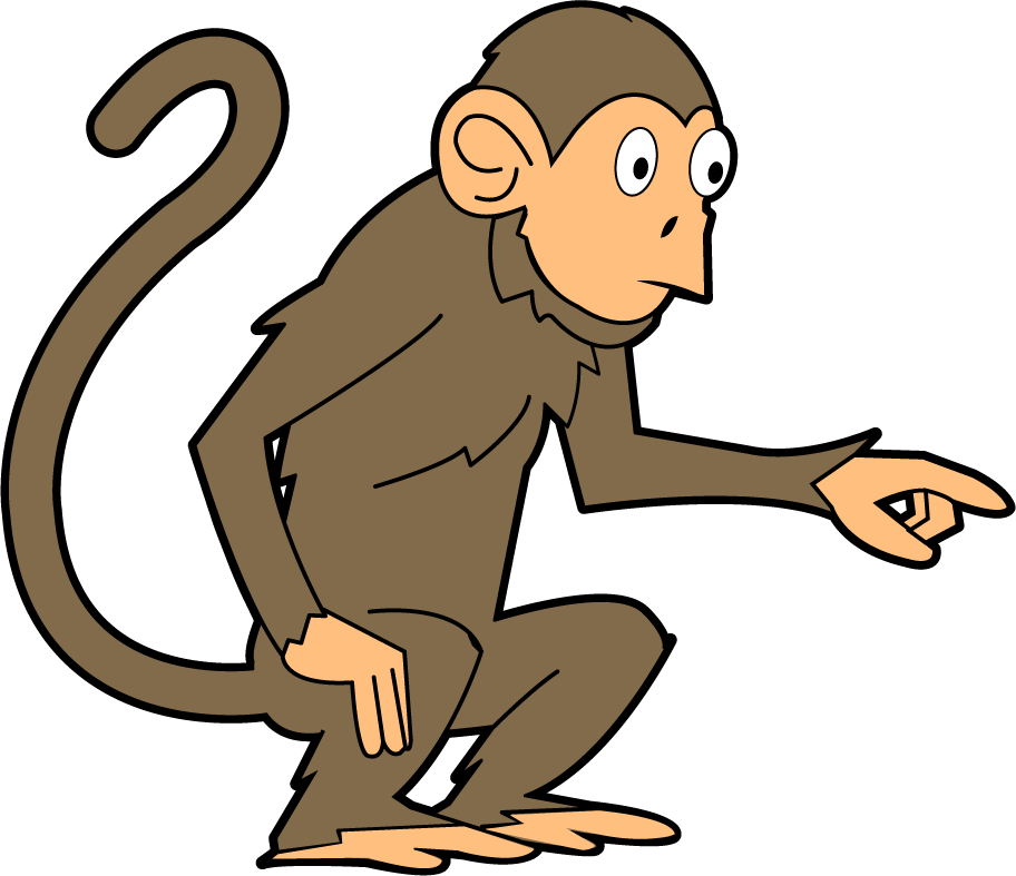 Free Clip-Art: Animals   Apes & Monkeys   Monkey Pointing ...