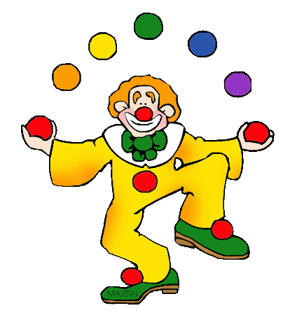 Free Birthday Clip Art by Phillip Martin, Juggling Clown