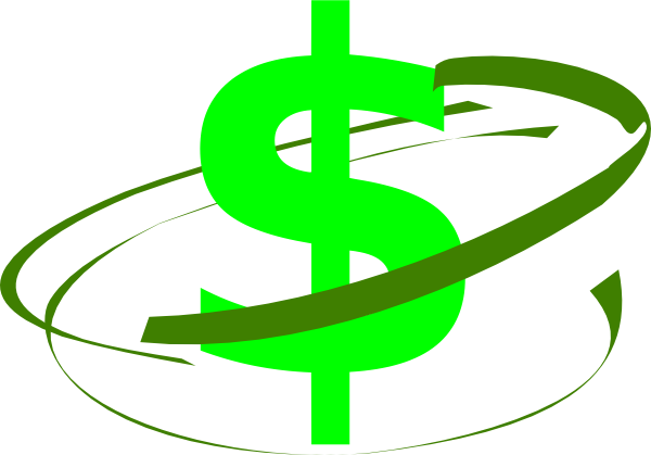 Green Swirl Around Money Sign clip art - vector clip art online ...