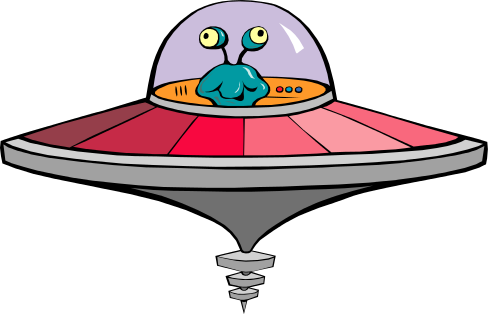 Free Cartoon Flying Saucer with Alien Clip Art