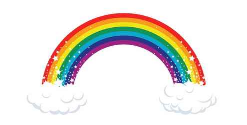 vector-rainbow-in-the-clouds- ...