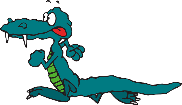 Free Cartoon Alligator Running Clip Art