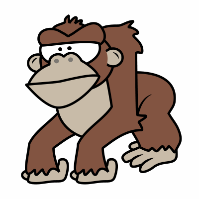 Drawing a cartoon gorilla