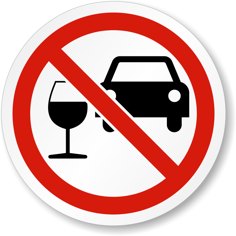 Do Not Drink And Drive ISO Prohibition Symbol Label, SKU: LB-