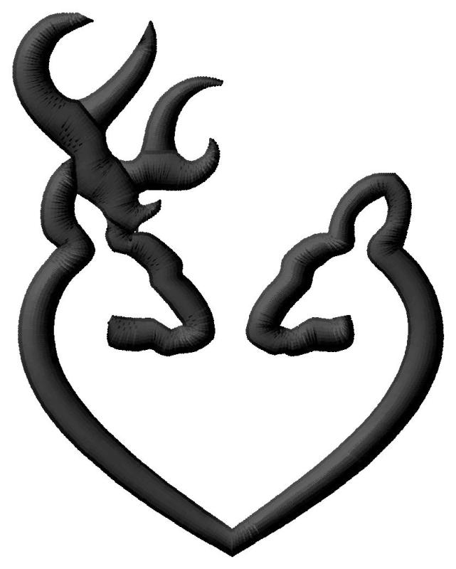 Browning Heart Doe Buck Embroidery Design (3 sizes!): Single ...