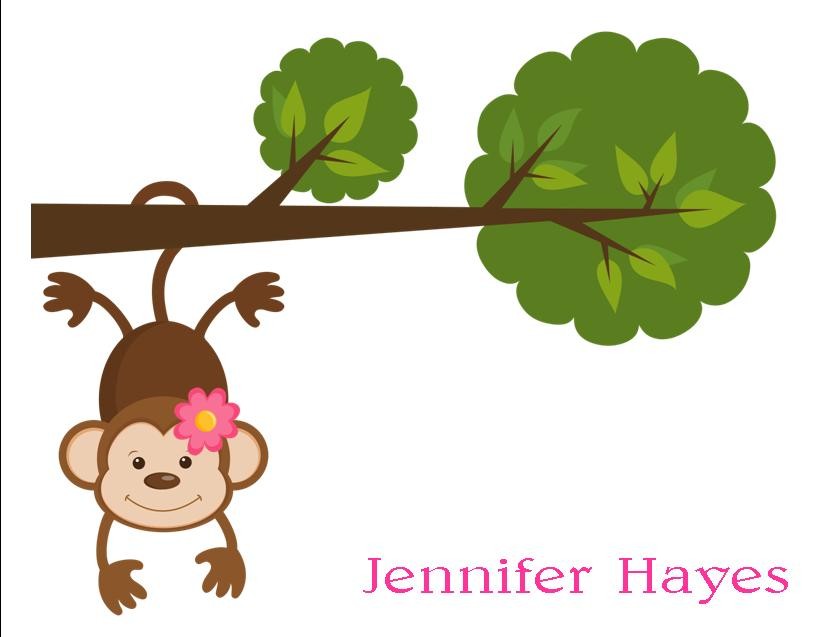 Adorable chica mono colgado de un árbol por elonacreations en Etsy
