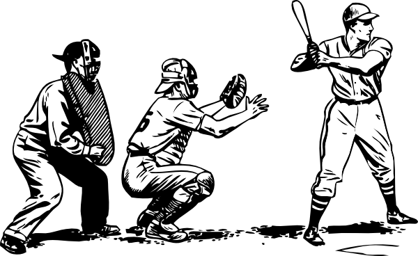 Baseball At Bat clip art - vector clip art online, royalty free ...