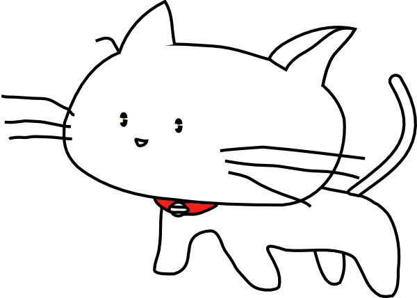 White Cartoon Cat clip art Free Vector / 4Vector