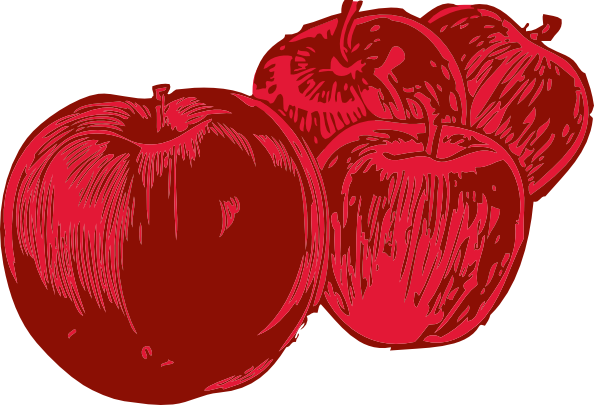 Four Apples clip art - vector clip art online, royalty free ...