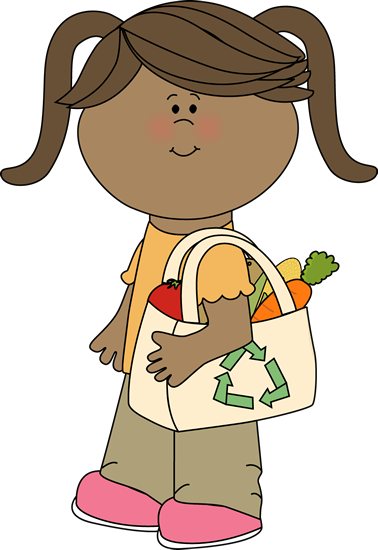 Girl with Eco Friendly Shopping Bag Clip Art - Girl with Eco ...
