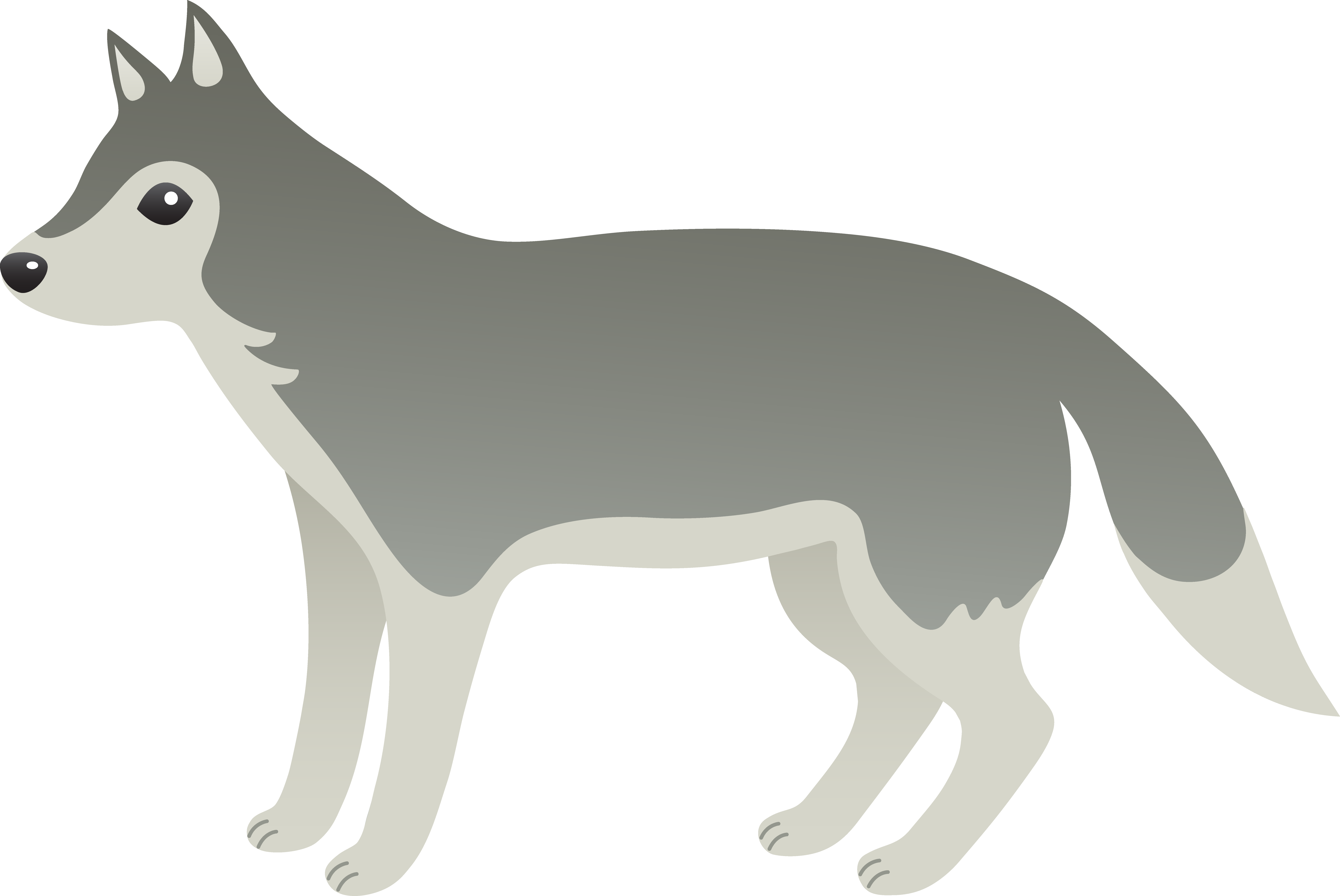 Cute Grey Wolf - Free Clip Art