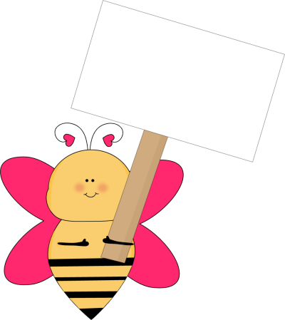 Heart Bee with a Blank Sign Clip Art - Heart Bee with a Blank Sign ...