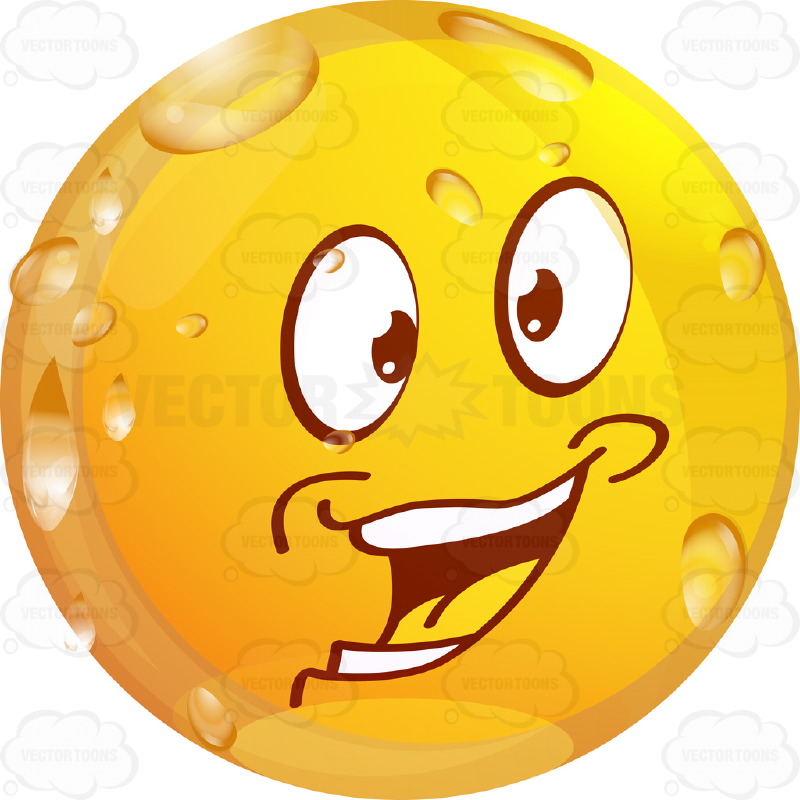 Excited Wet Yellow Smiley Face Emoticon With Strong Lower Lip ...