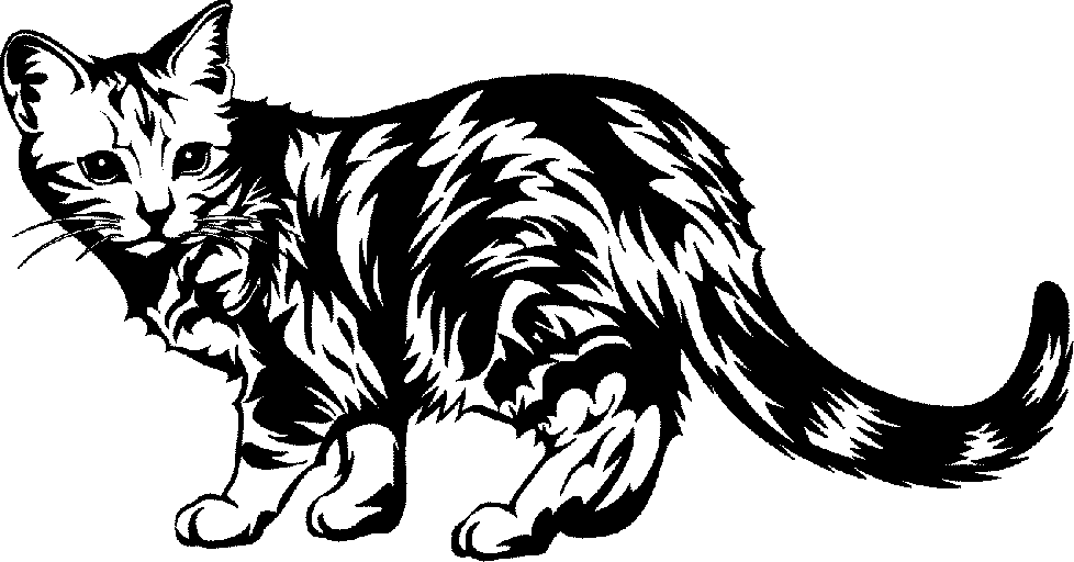 cat clipart black and white - photo #28