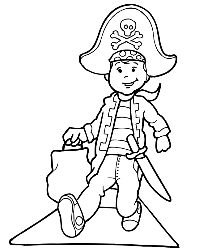 Pin Pirate Coloring Page Kid Trick Or Treats In Costume on Pinterest