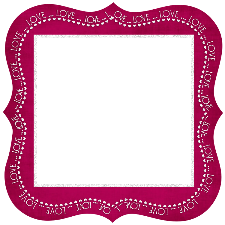 Love Dark Pink Transparent Frame