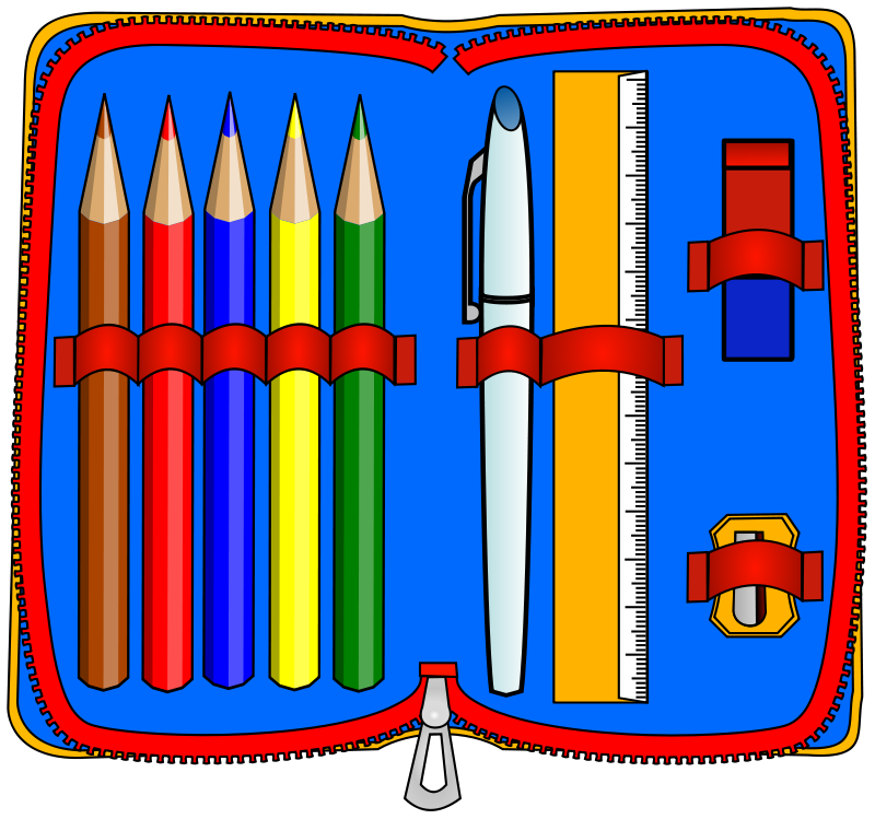English Exercises: school equipment and colours