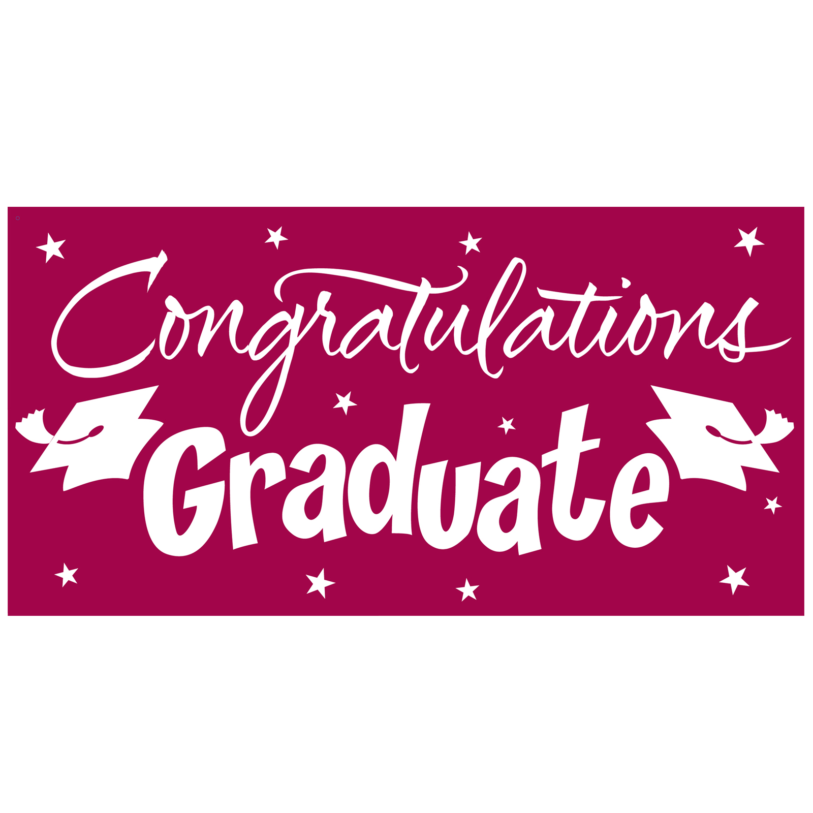 Congrats Graduate Burgundy Graduation Giant Banner | ThePartyWorks