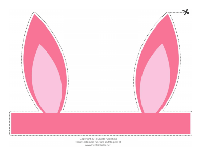 Printable Pink Easter Bunny Ears