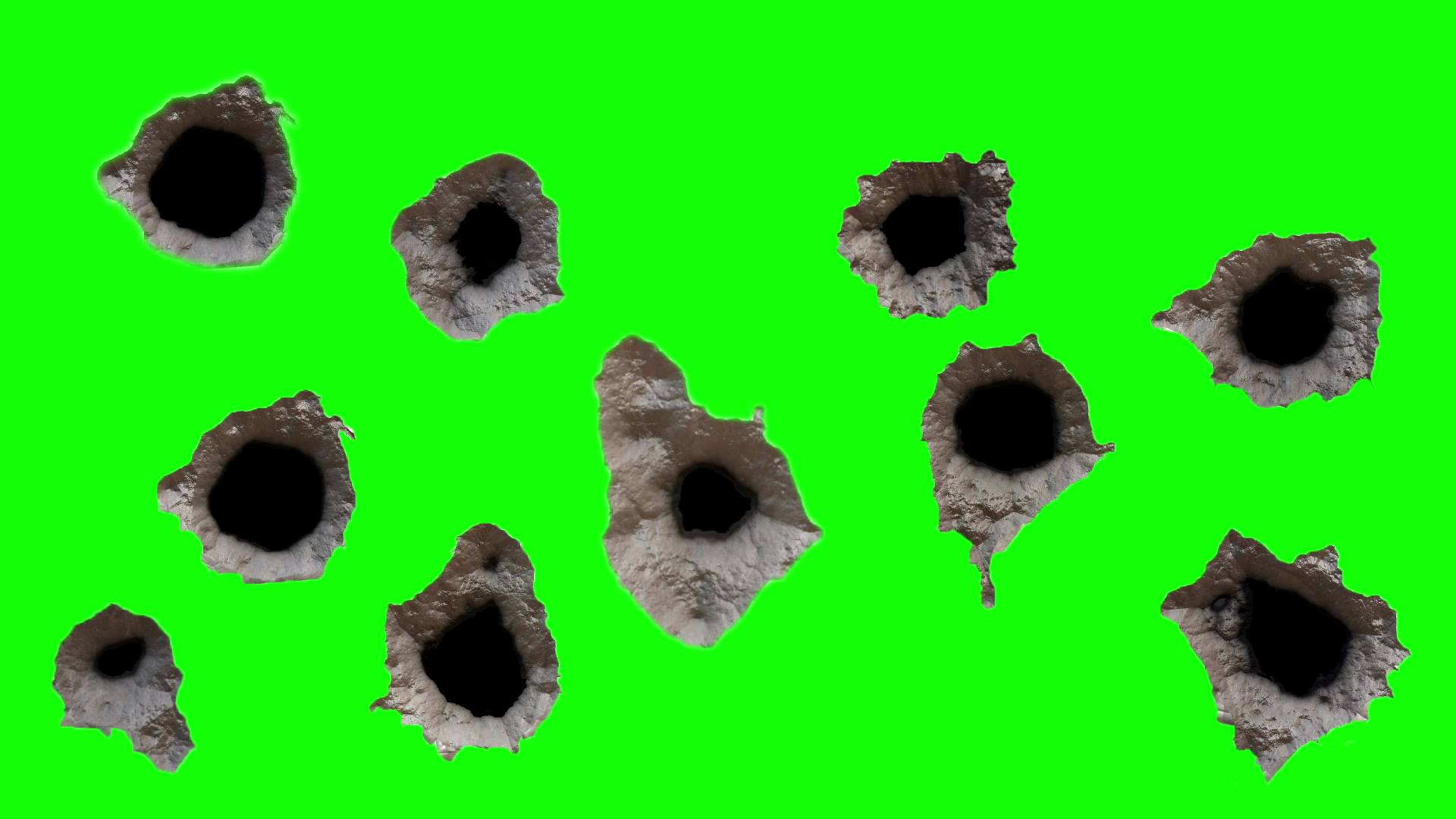 multiple bullet holes 5 - HD transparent footage - YouTube