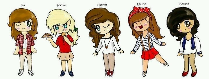 One Direction as girls! | One direction cartoons | Pinterest
