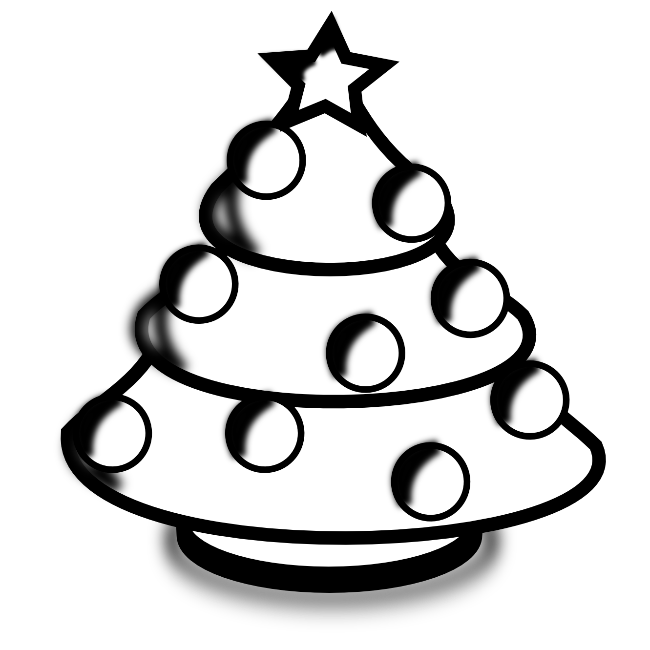 Christmas Tree Line Drawing - ClipArt Best