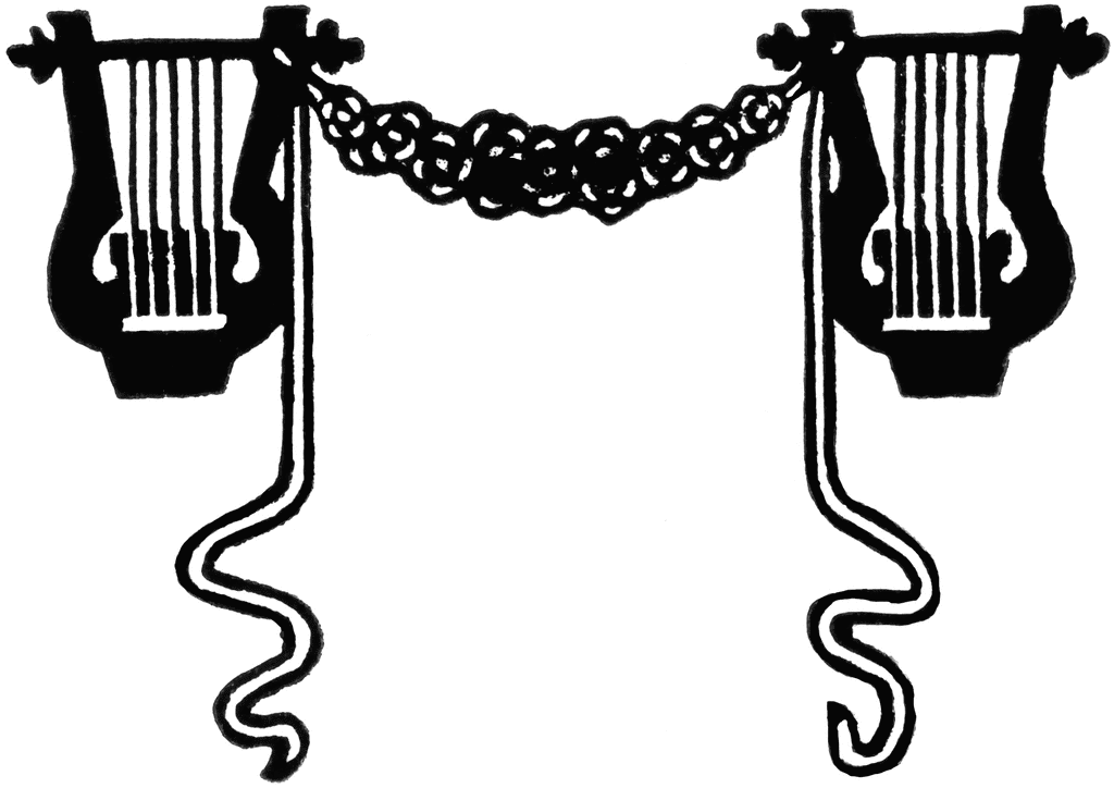 Harp and Ribbon Doodad | ClipArt ETC