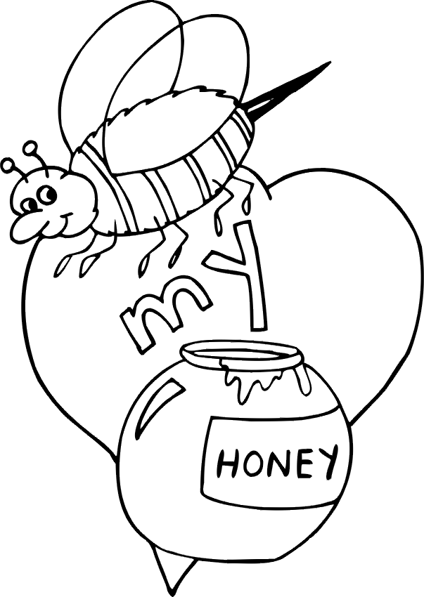 Honeycomb Coloring Pages : Honey Coloring Page. Honey Bee Coloring ...