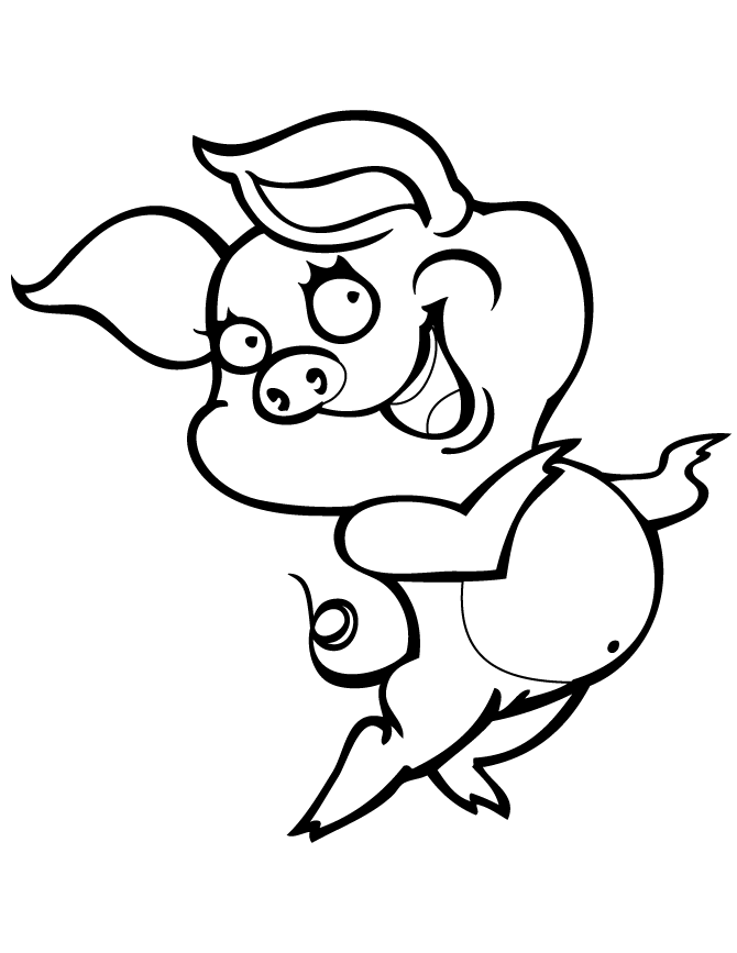 Happy Pig Coloring Pages