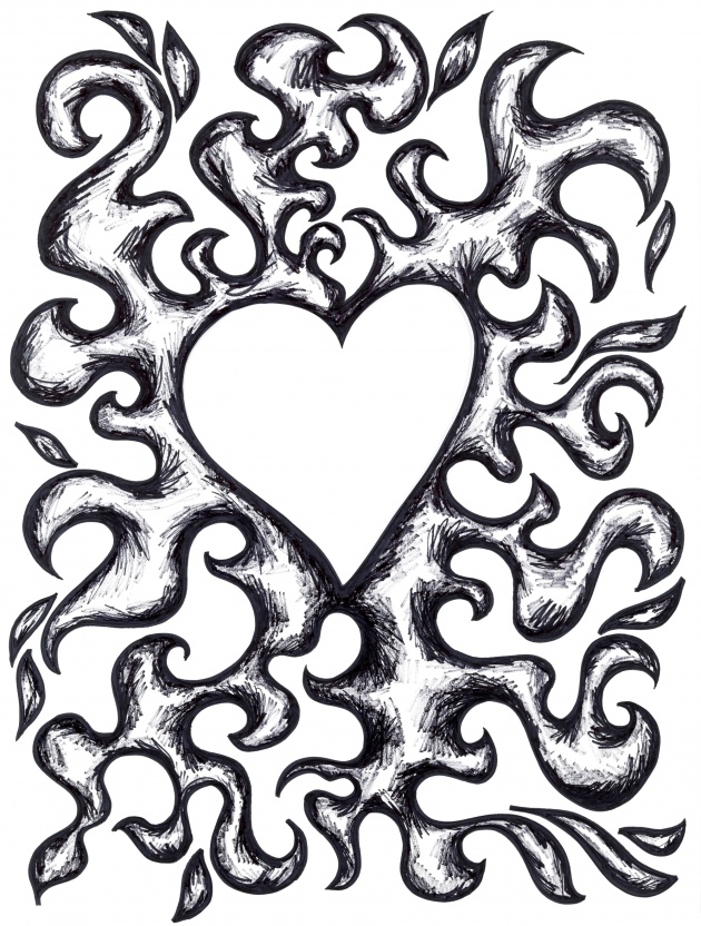 Drawings Of Hearts On Fire - ClipArt Best