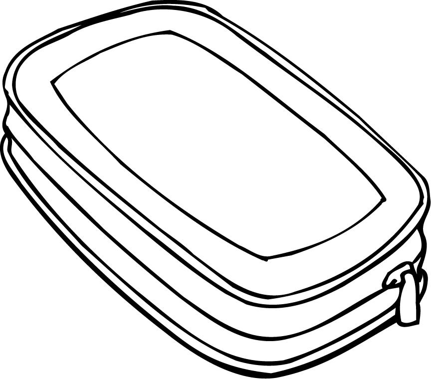 coloring page of a pencil container with zipper - Coloring Point ...
