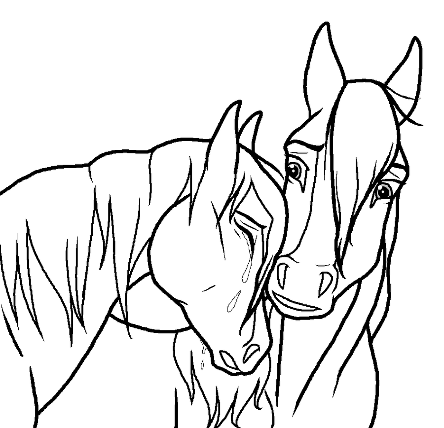 Sad Horse Couple lineart by kokamo77 on deviantART