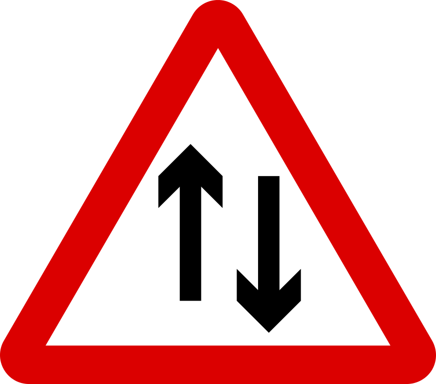 File:Mauritius Road Signs - Warning Sign - Two-way traffic ...